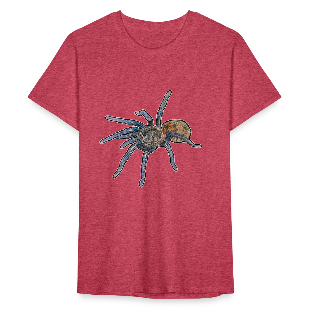 Männer Fruit of the Loom T-Shirt Chromatopelma cyaneopubescens - Rot meliert