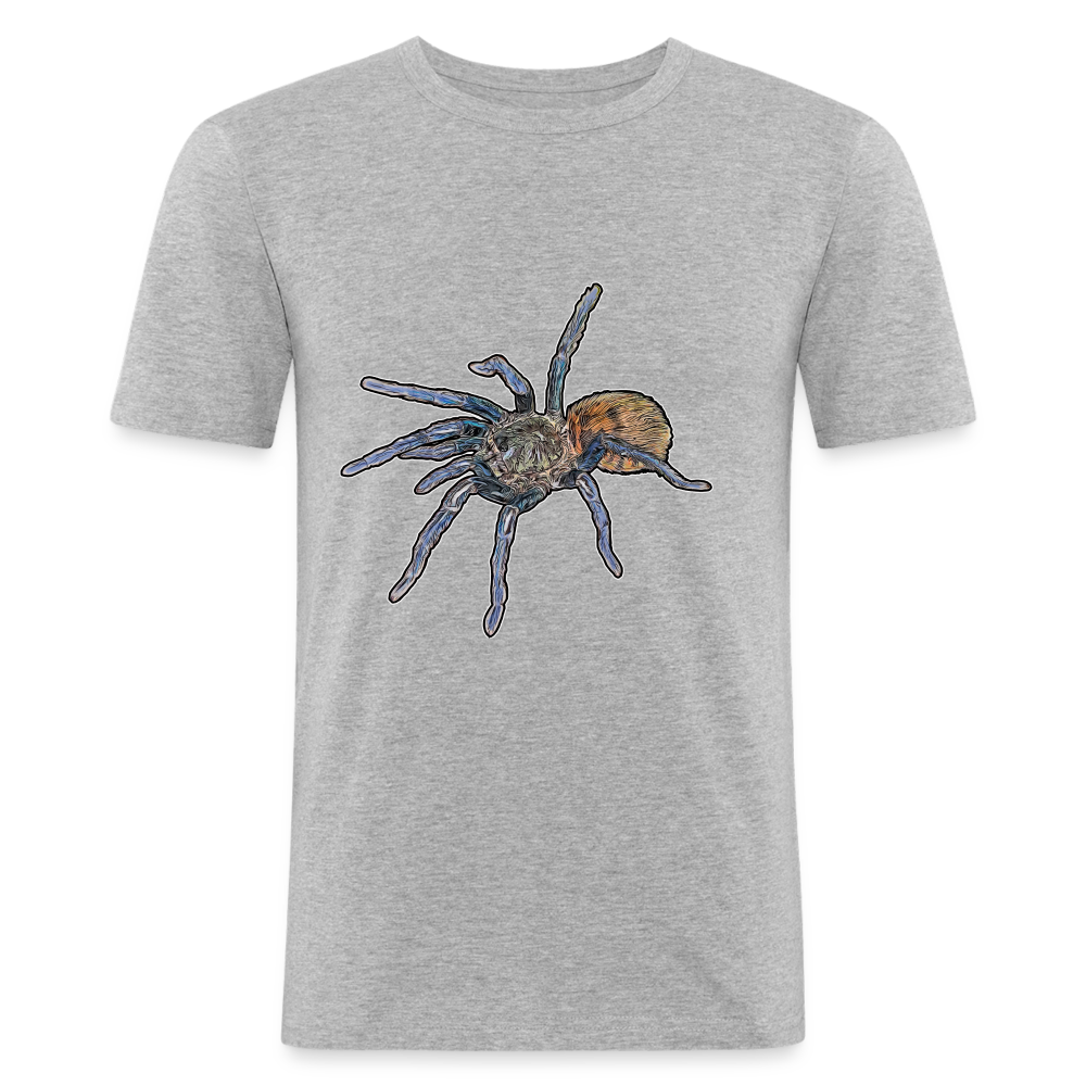 Männer Slim Fit T-Shirt Chromatopelma cyaneopubescens - Grau meliert