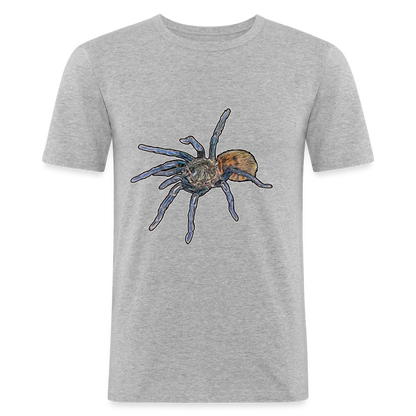 Männer Slim Fit T-Shirt Chromatopelma cyaneopubescens - Grau meliert
