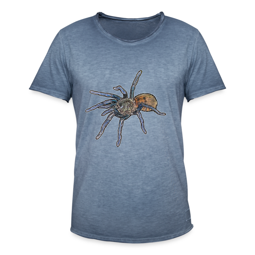 Männer Vintage T-Shirt Chromatopelma cyaneopubescens - Vintage Denim