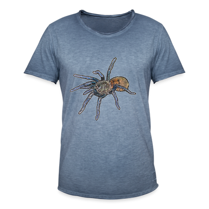 Männer Vintage T-Shirt Chromatopelma cyaneopubescens - Vintage Denim