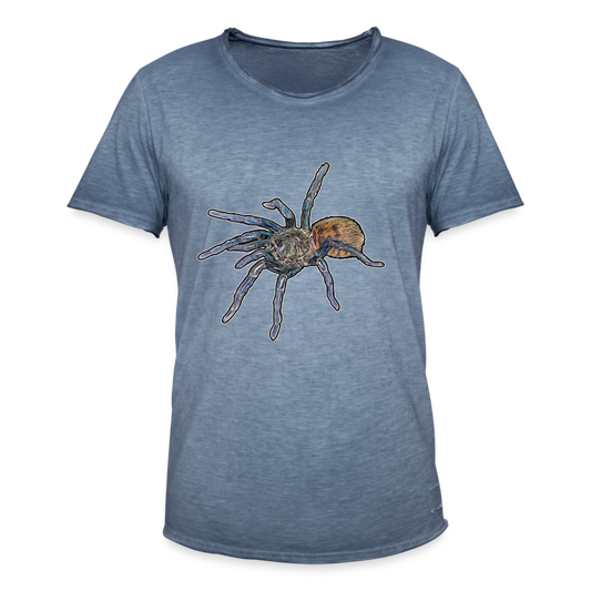 Männer Vintage T-Shirt Chromatopelma cyaneopubescens - Vintage Denim