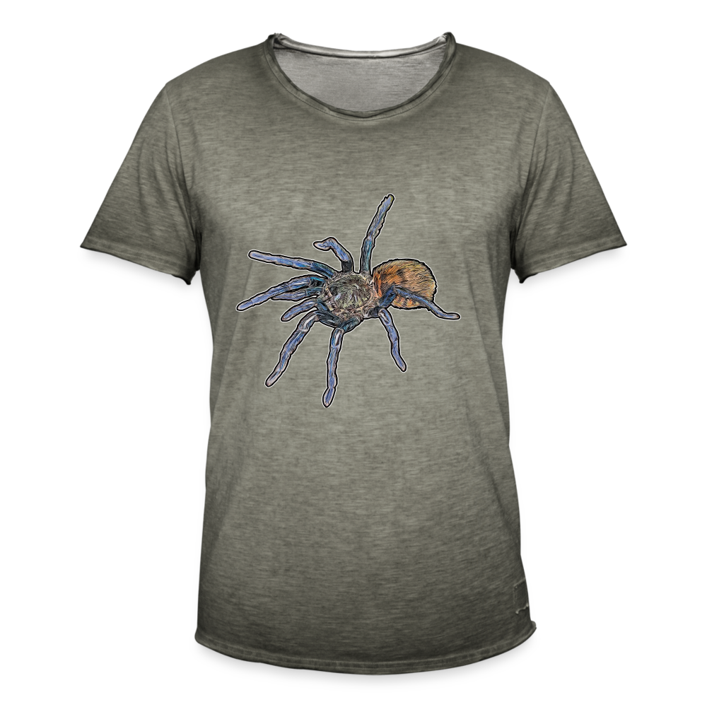 Männer Vintage T-Shirt Chromatopelma cyaneopubescens - Vintage Khaki