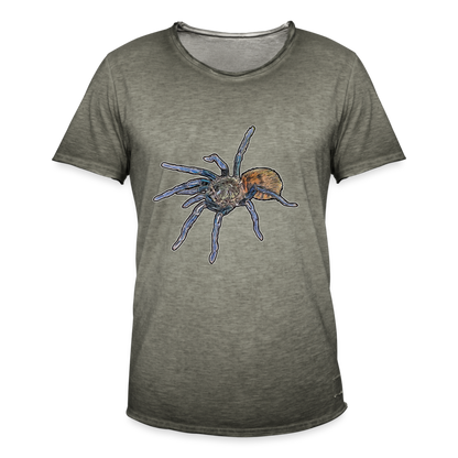 Männer Vintage T-Shirt Chromatopelma cyaneopubescens - Vintage Khaki