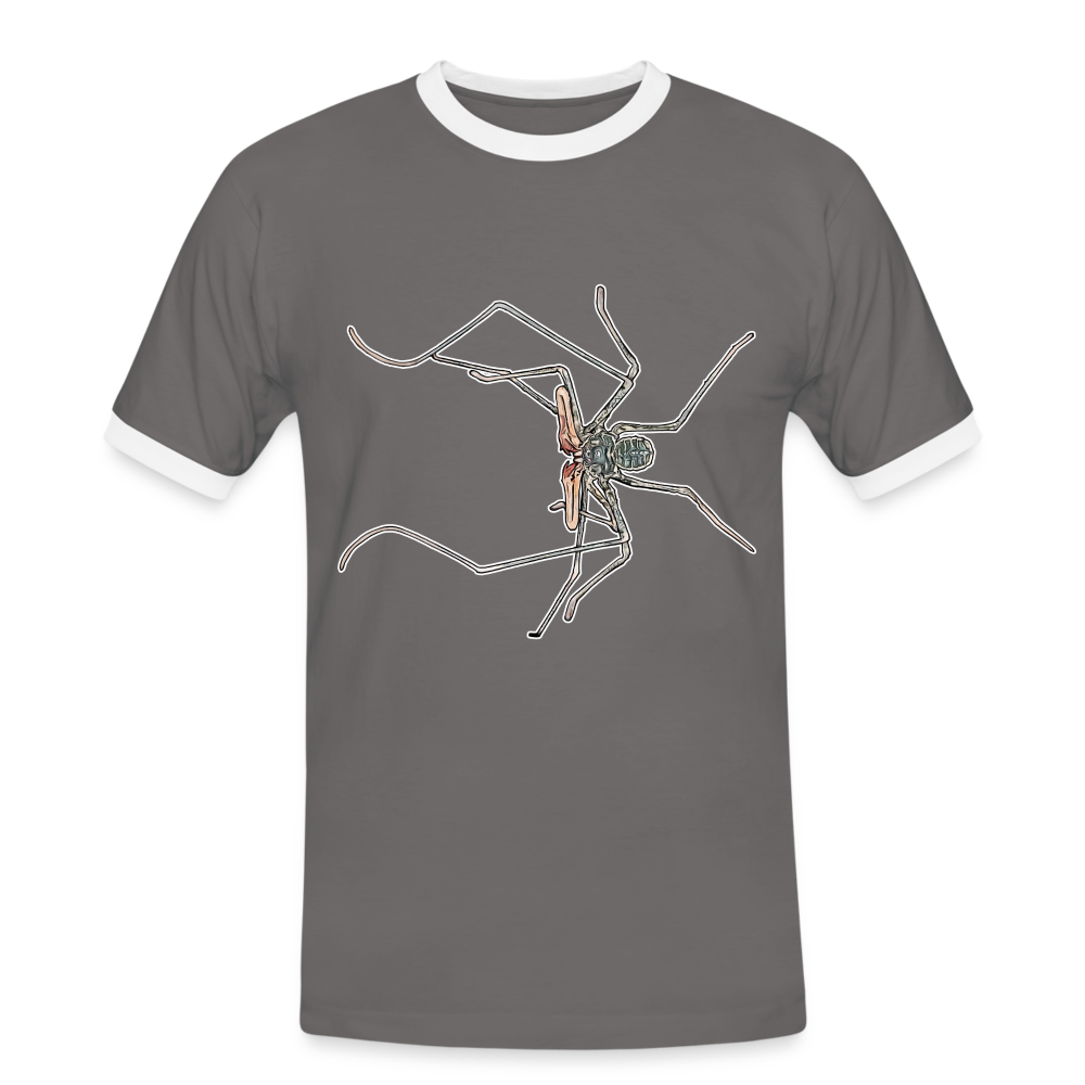 Männer Kontrast-T-Shirt Euphrynichus bacillifer - Dunkelgrau/Weiß