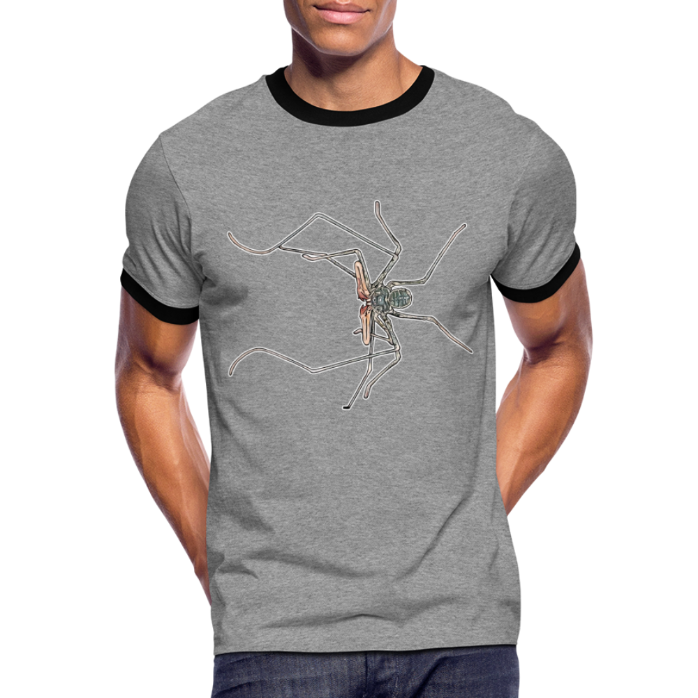 Männer Kontrast-T-Shirt Euphrynichus bacillifer - Grau meliert/Schwarz