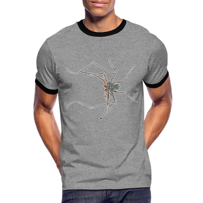Männer Kontrast-T-Shirt Euphrynichus bacillifer - Grau meliert/Schwarz