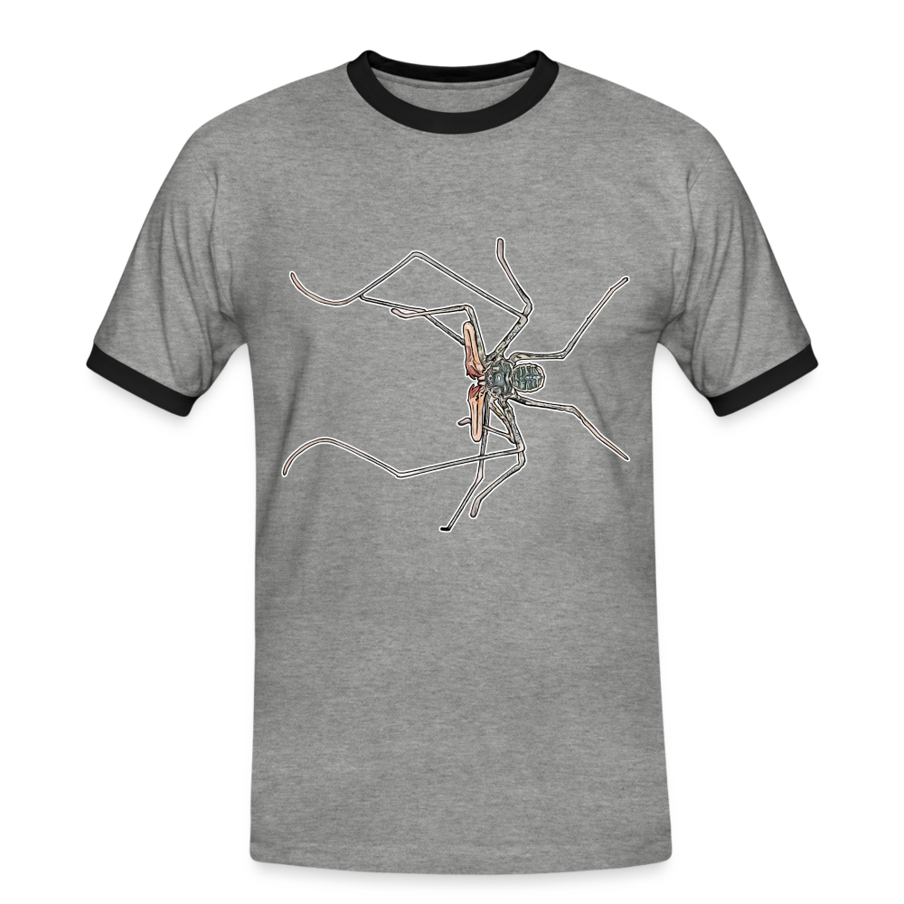 Männer Kontrast-T-Shirt Euphrynichus bacillifer - Grau meliert/Schwarz