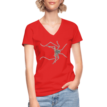 Frauen-T-Shirt mit V-Ausschnitt Euphrynichus bacillifer - Rot