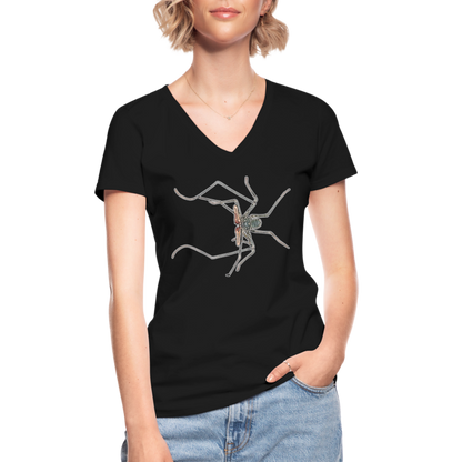 Frauen-T-Shirt mit V-Ausschnitt Euphrynichus bacillifer - Schwarz