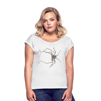 Frauen T-Shirt mit gerollten Ärmeln Euphrynichus bacillifer - weiß