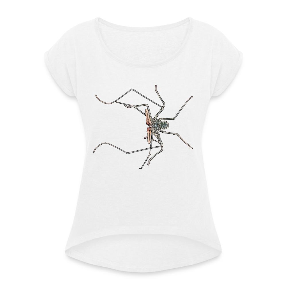 Frauen T-Shirt mit gerollten Ärmeln Euphrynichus bacillifer - weiß
