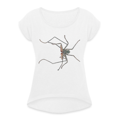 Frauen T-Shirt mit gerollten Ärmeln Euphrynichus bacillifer - weiß