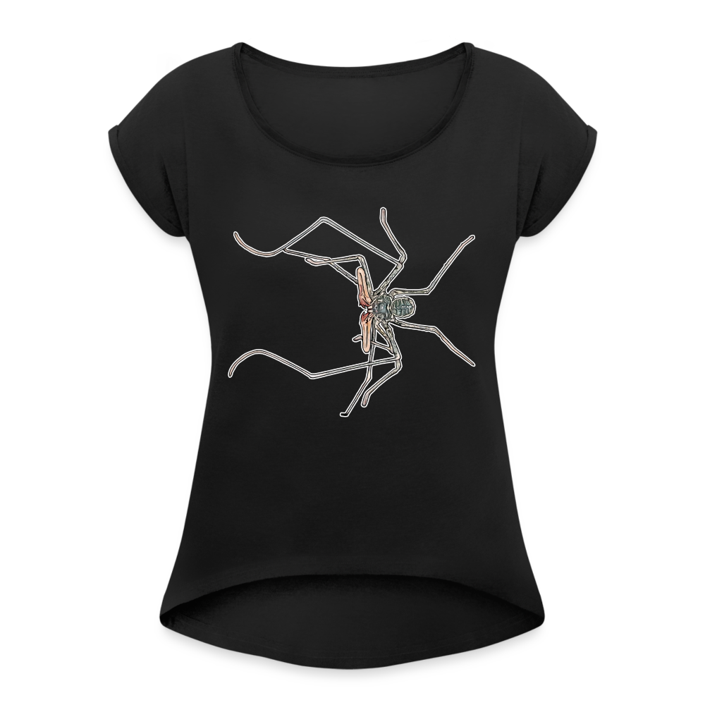 Frauen T-Shirt mit gerollten Ärmeln Euphrynichus bacillifer - Schwarz