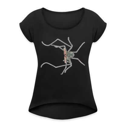 Frauen T-Shirt mit gerollten Ärmeln Euphrynichus bacillifer - Schwarz