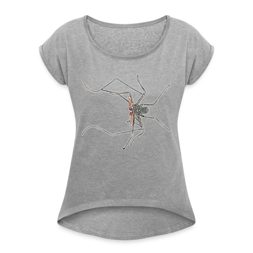 Frauen T-Shirt mit gerollten Ärmeln Euphrynichus bacillifer - Grau meliert