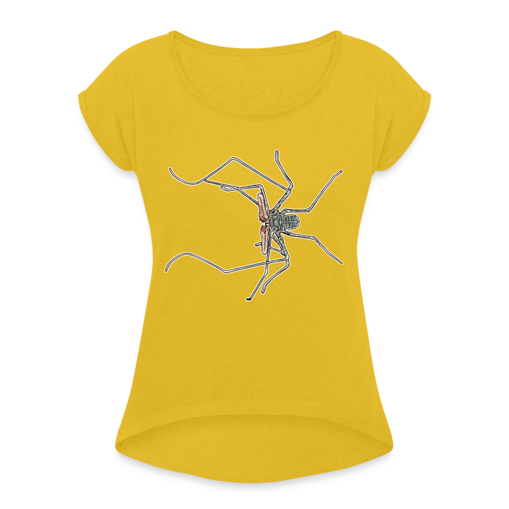 Frauen T-Shirt mit gerollten Ärmeln Euphrynichus bacillifer - Senfgelb