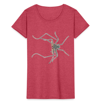 Frauen Fruit of the Loom T-Shirt Euphrynichus bacillifer - Rot meliert