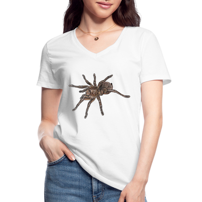 Frauen-T-Shirt mit V-Ausschnitt Theraphosa stirmi juvenile - weiß