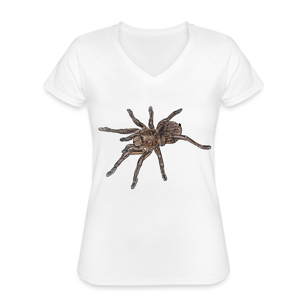 Frauen-T-Shirt mit V-Ausschnitt Theraphosa stirmi juvenile - weiß