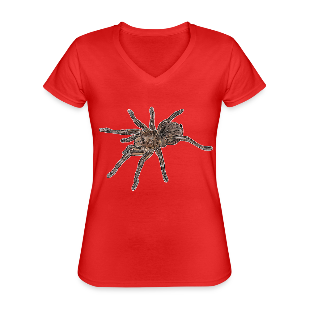 Frauen-T-Shirt mit V-Ausschnitt Theraphosa stirmi juvenile - Rot