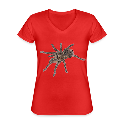 Frauen-T-Shirt mit V-Ausschnitt Theraphosa stirmi juvenile - Rot