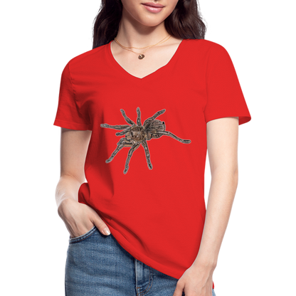 Frauen-T-Shirt mit V-Ausschnitt Theraphosa stirmi juvenile - Rot