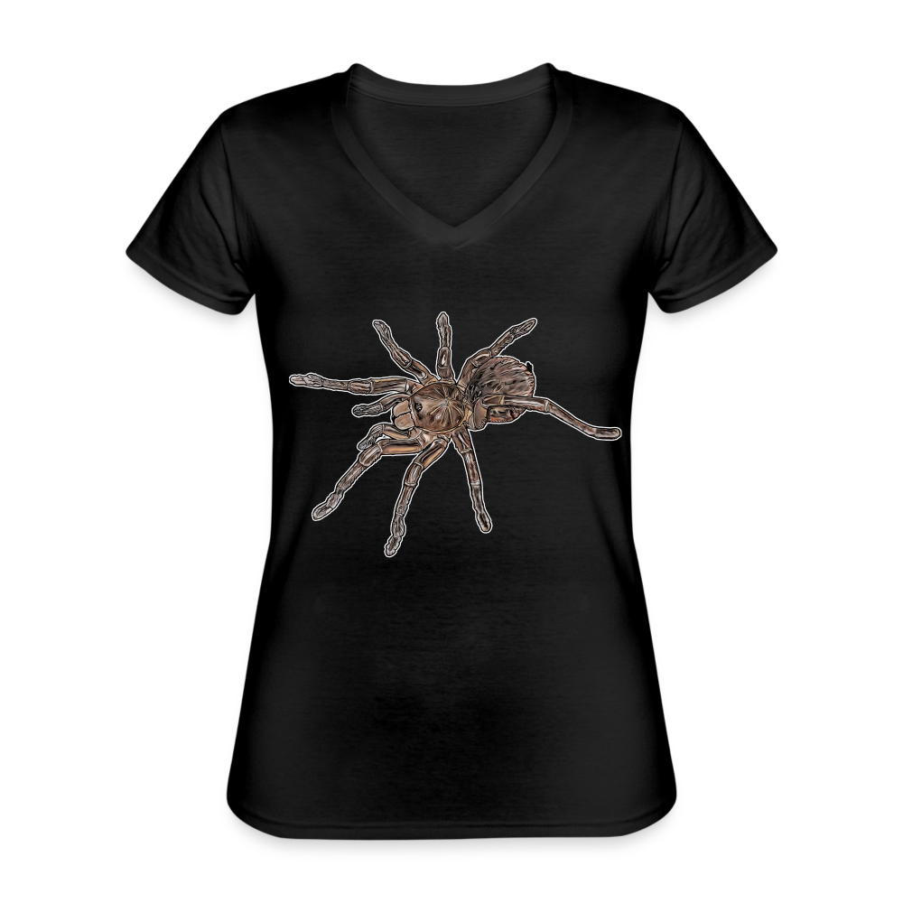 Frauen-T-Shirt mit V-Ausschnitt Theraphosa stirmi juvenile - Schwarz