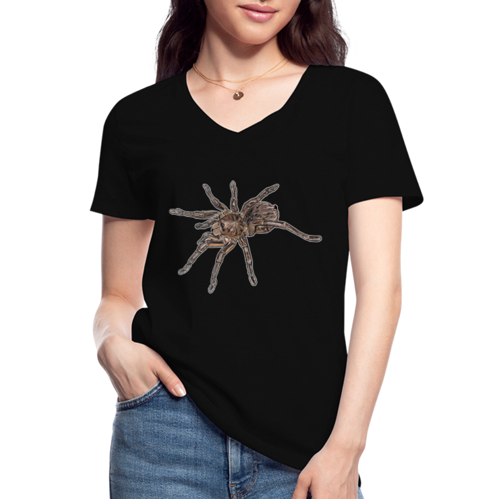 Frauen-T-Shirt mit V-Ausschnitt Theraphosa stirmi juvenile - Schwarz