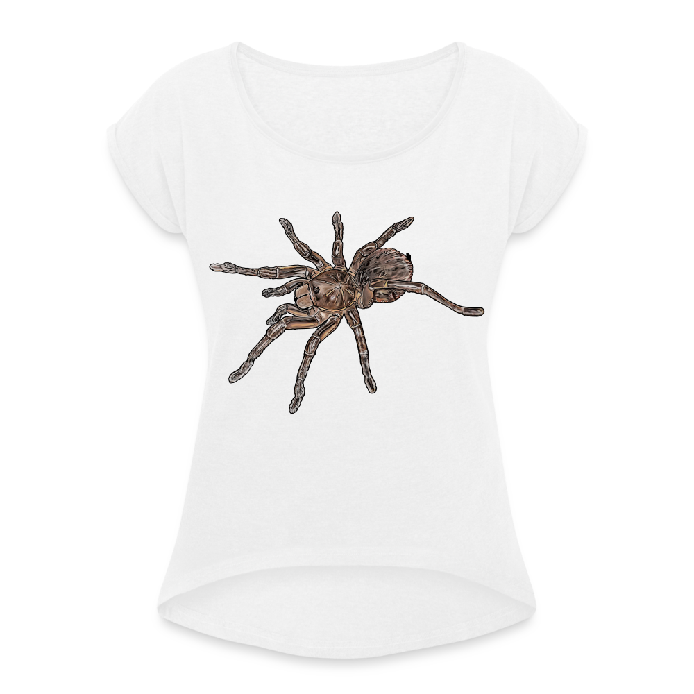 Frauen T-Shirt mit gerollten Ärmeln Theraphosa stirmi juvenile - weiß
