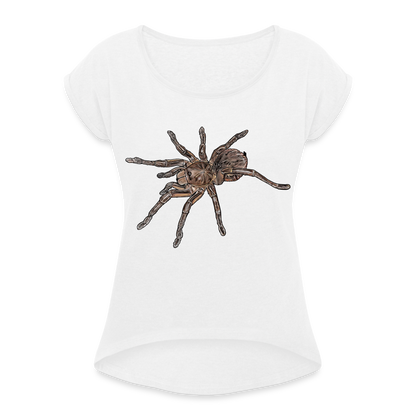 Frauen T-Shirt mit gerollten Ärmeln Theraphosa stirmi juvenile - weiß