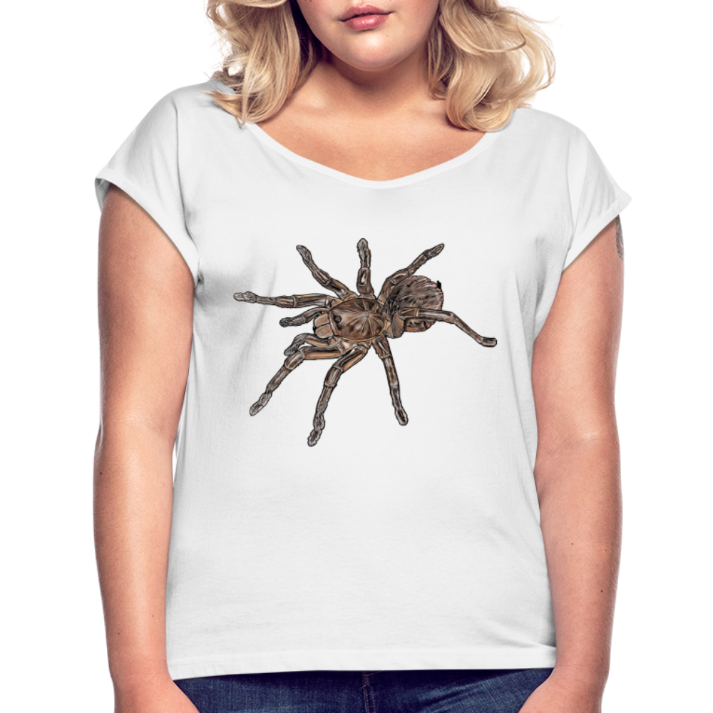 Frauen T-Shirt mit gerollten Ärmeln Theraphosa stirmi juvenile - weiß