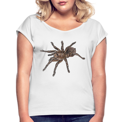 Frauen T-Shirt mit gerollten Ärmeln Theraphosa stirmi juvenile - weiß