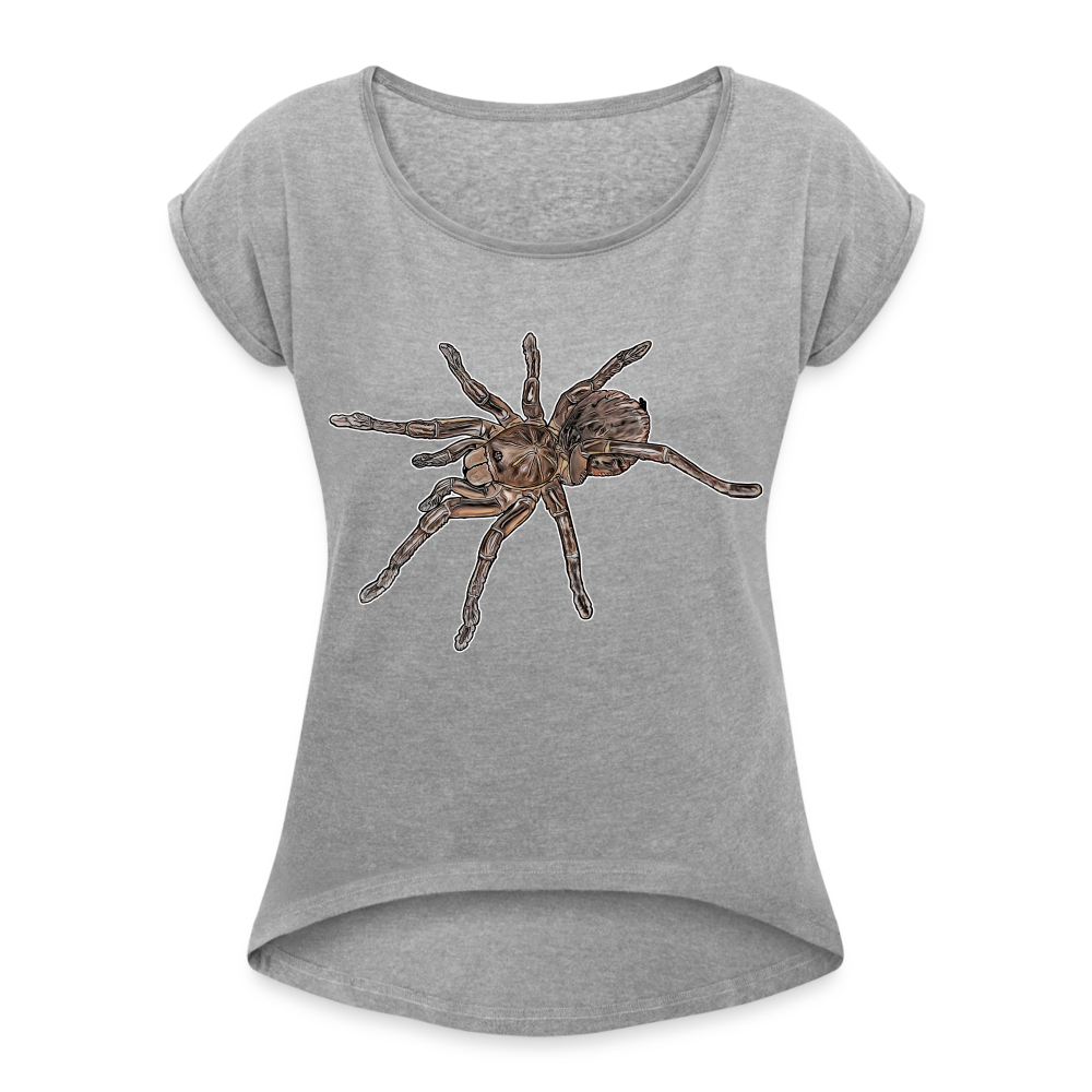 Frauen T-Shirt mit gerollten Ärmeln Theraphosa stirmi juvenile - Grau meliert
