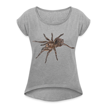 Frauen T-Shirt mit gerollten Ärmeln Theraphosa stirmi juvenile - Grau meliert