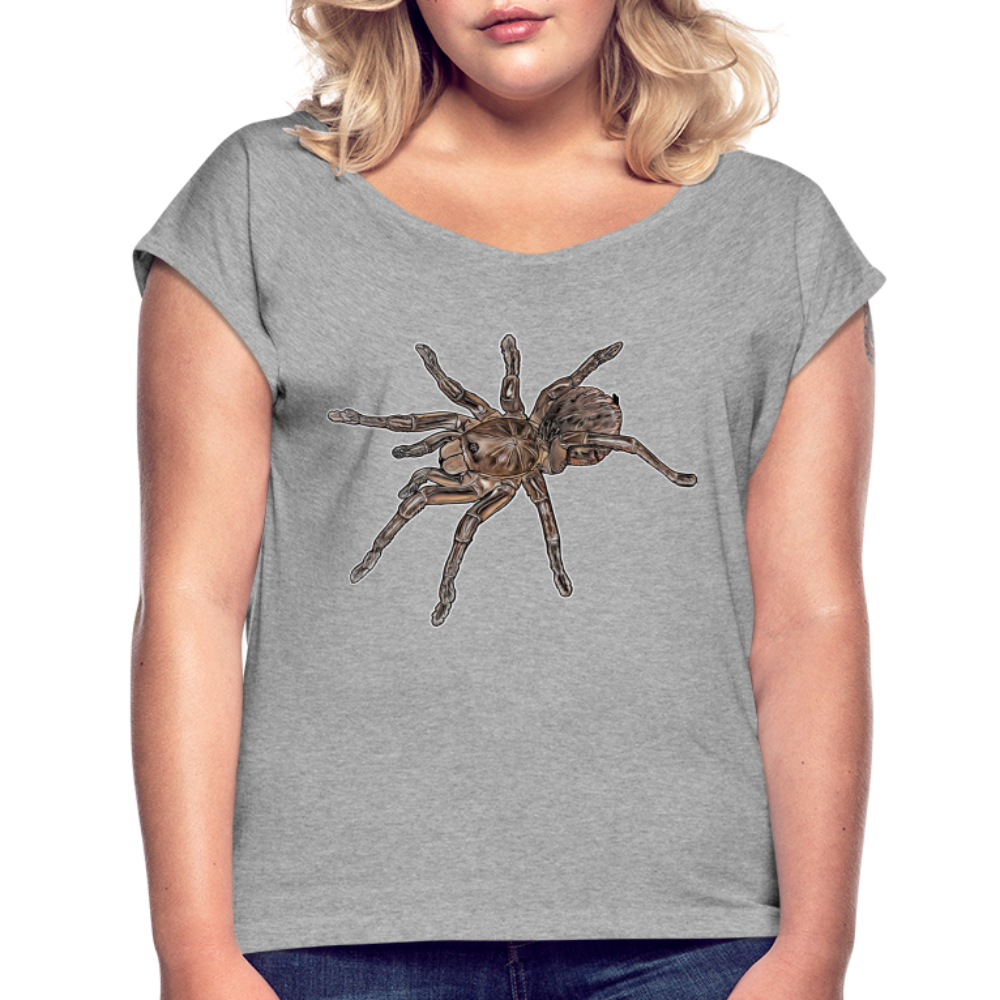 Frauen T-Shirt mit gerollten Ärmeln Theraphosa stirmi juvenile - Grau meliert