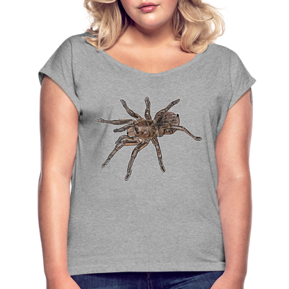 Frauen T-Shirt mit gerollten Ärmeln Theraphosa stirmi juvenile - Grau meliert