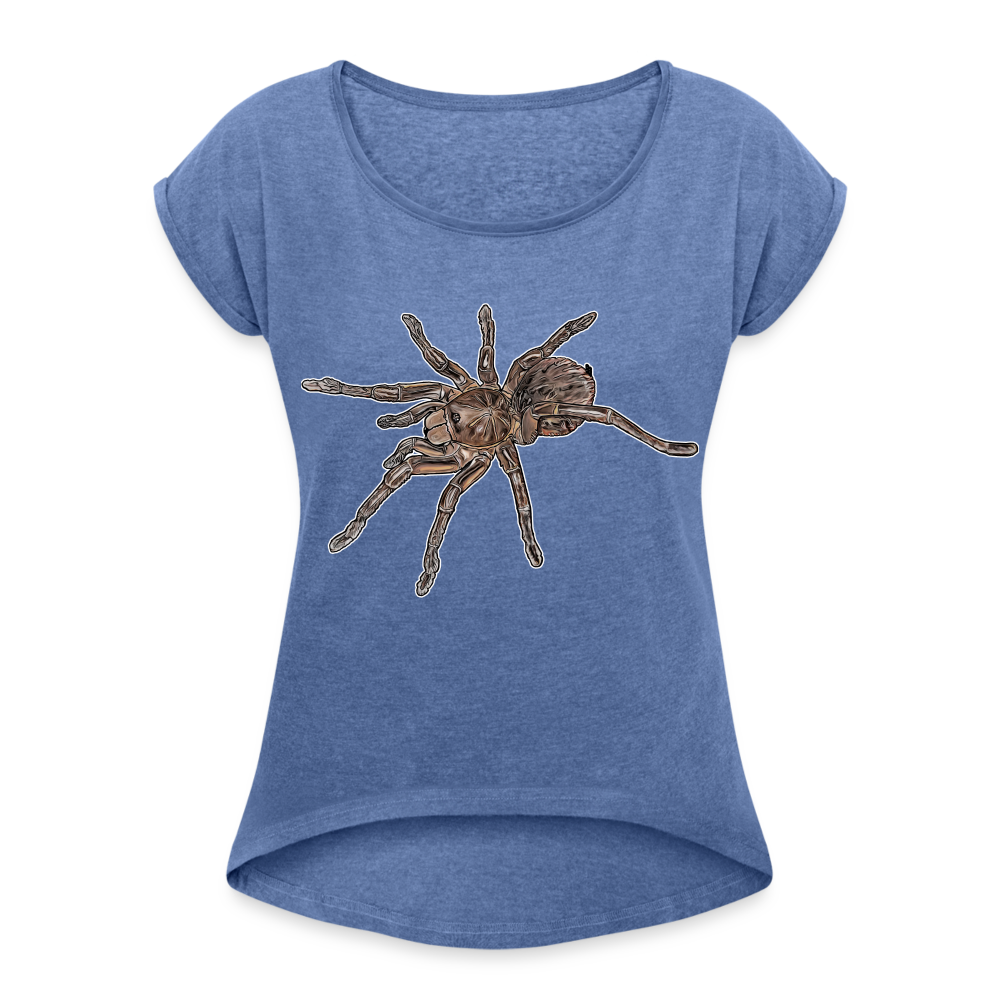 Frauen T-Shirt mit gerollten Ärmeln Theraphosa stirmi juvenile - Denim meliert