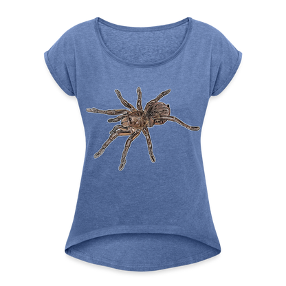 Frauen T-Shirt mit gerollten Ärmeln Theraphosa stirmi juvenile - Denim meliert