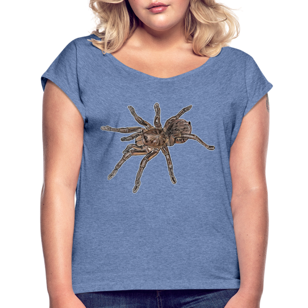 Frauen T-Shirt mit gerollten Ärmeln Theraphosa stirmi juvenile - Denim meliert
