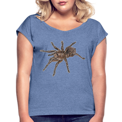 Frauen T-Shirt mit gerollten Ärmeln Theraphosa stirmi juvenile - Denim meliert