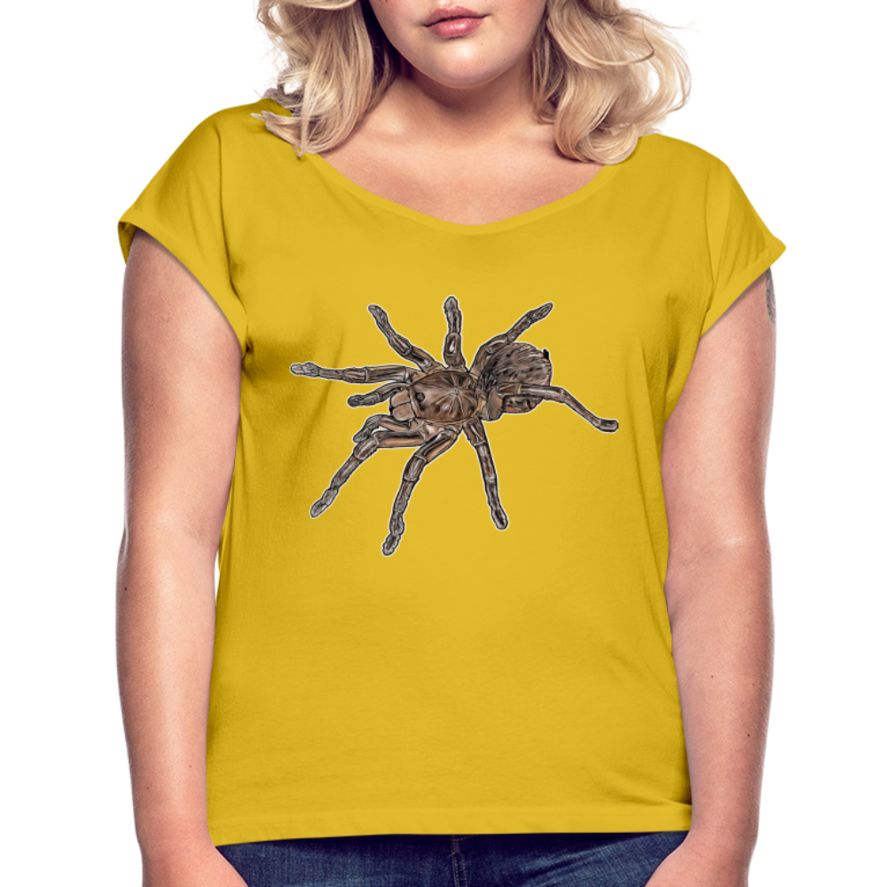 Frauen T-Shirt mit gerollten Ärmeln Theraphosa stirmi juvenile - Senfgelb