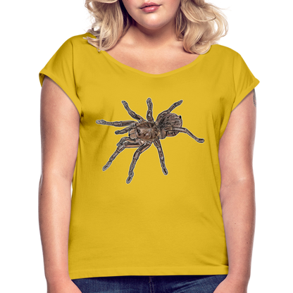 Frauen T-Shirt mit gerollten Ärmeln Theraphosa stirmi juvenile - Senfgelb