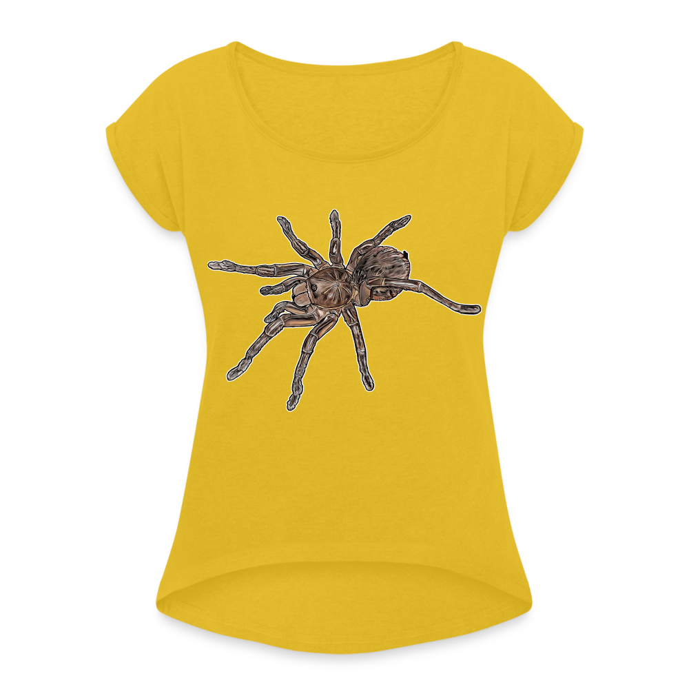 Frauen T-Shirt mit gerollten Ärmeln Theraphosa stirmi juvenile - Senfgelb