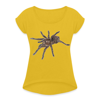 Frauen T-Shirt mit gerollten Ärmeln Theraphosa stirmi juvenile - Senfgelb
