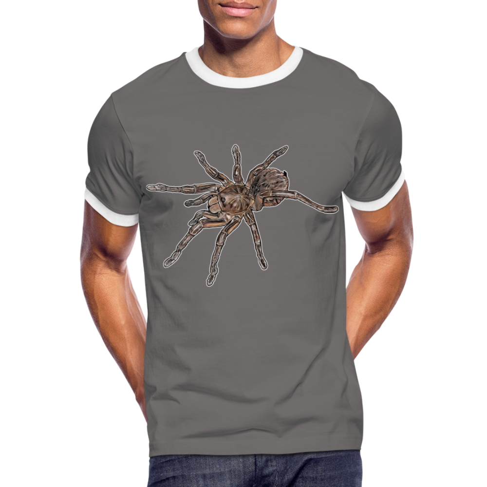 Männer Kontrast-T-Shirt Theraphosa stirmi juvenile - Dunkelgrau/Weiß