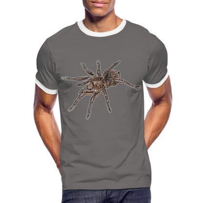 Männer Kontrast-T-Shirt Theraphosa stirmi juvenile - Dunkelgrau/Weiß