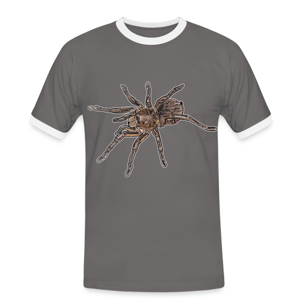 Männer Kontrast-T-Shirt Theraphosa stirmi juvenile - Dunkelgrau/Weiß