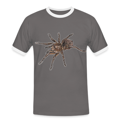 Männer Kontrast-T-Shirt Theraphosa stirmi juvenile - Dunkelgrau/Weiß