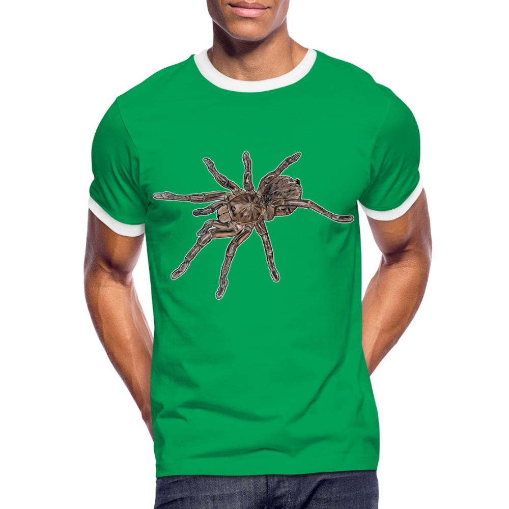 Männer Kontrast-T-Shirt Theraphosa stirmi juvenile - Kelly Green/Weiß